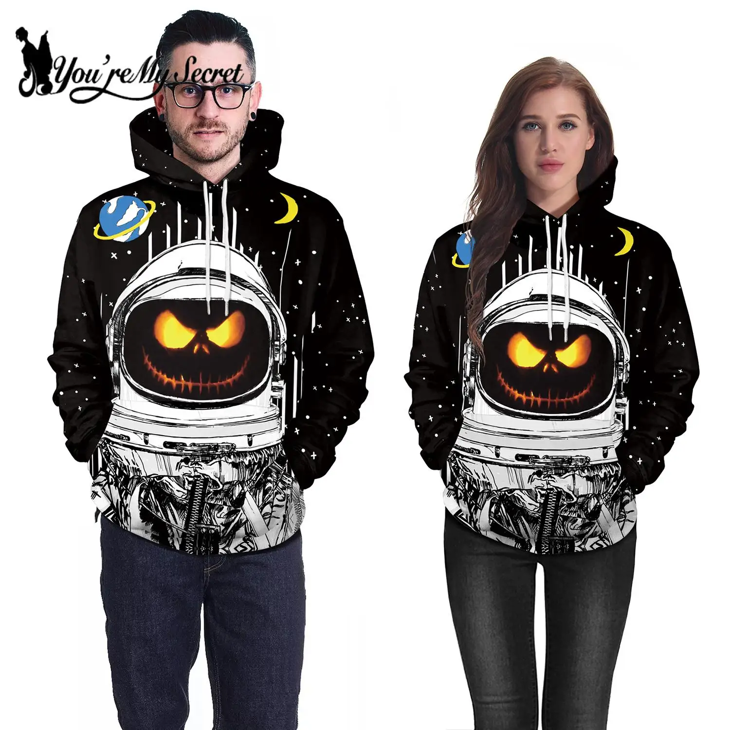 

[You're My Secret] Halloween 3D Print Sweatshirt Hooded Hoodies Casual Hip Hop Streetwear Outdoor Clothing Unisex Pullovers Tops