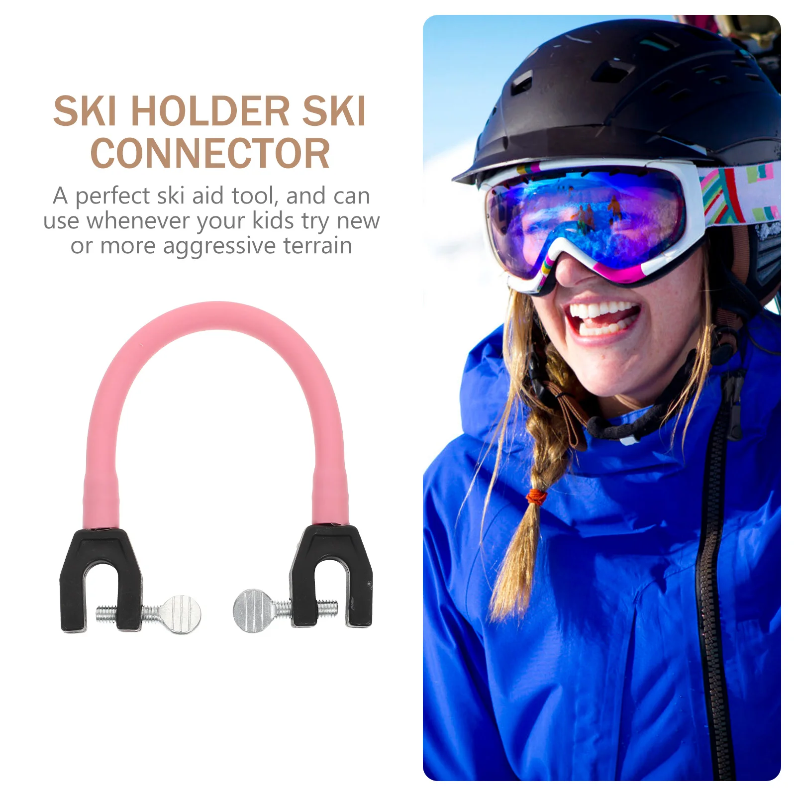 

Ski Wedge Aid Device Practical Ski Tip Connector Snowboard Fixed Tool for Skiing