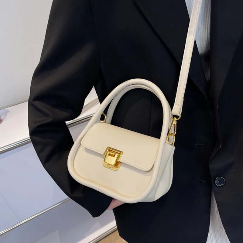 Fashion Vintage Designer Shoulder Boston Handbag for Women Luxury 2023 New in Messenger Bag Brand Tote Purse Small Lock Clutch