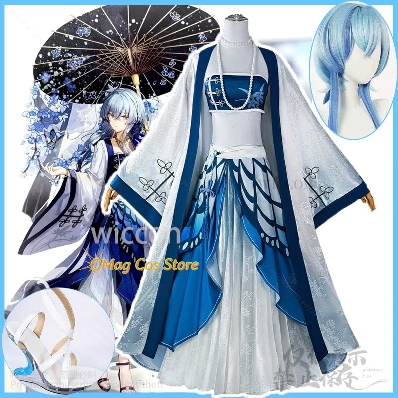 Wuwa Wuthering Waves Косплей Костюм Шерокеты Китайский стиль Платье Лолита Парики Обувь