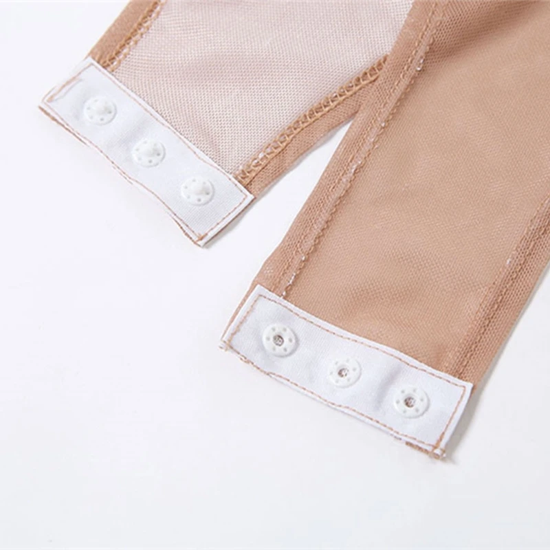 

Womens O-Neck See Through Mesh Leotard Long Sleeve Sheer Letters Eye Print Bodycon Bodysuit Rompers Top with Snap Crotch