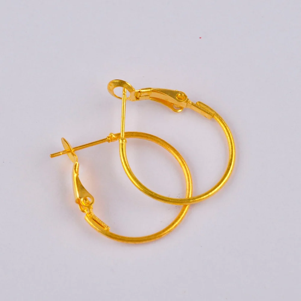 200piece Gold Plated 20mm Ring Earring Hooks Circle Earrings Hoop Earring Findings Wholeslae