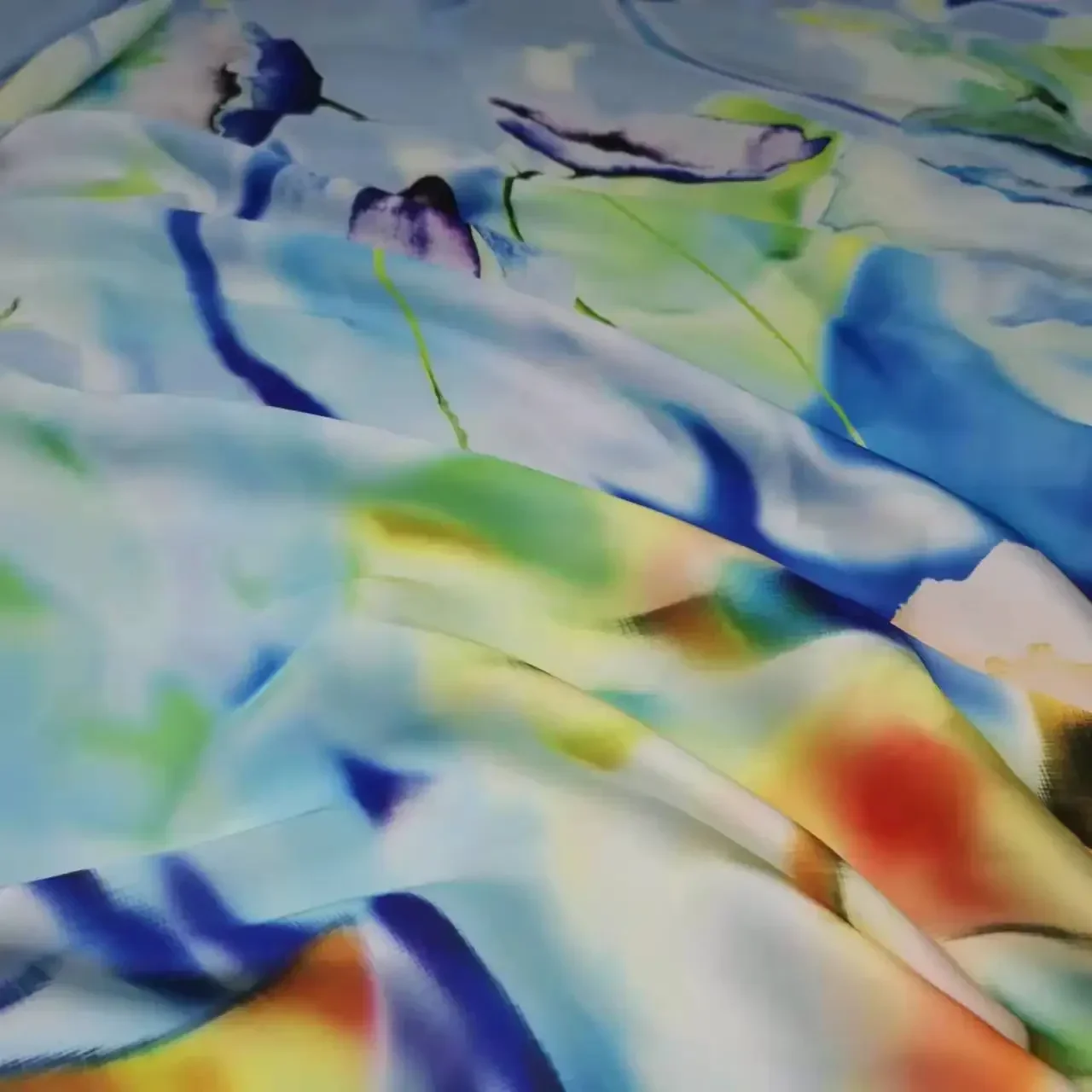 Косплей Ombre Мягкая глянцевая шифоновая эластичная ткань для платья Юбка