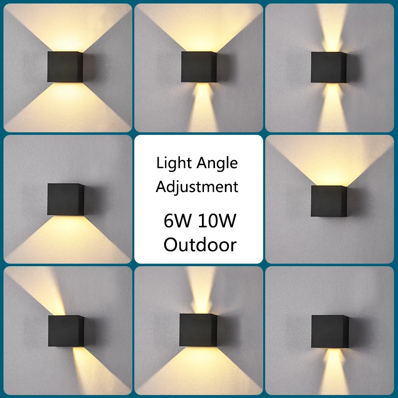 

Светодиодный настенный светильник, уличная водонепроницаемая лампа для крыльца, сада, балкона, террасы, декоративсветильник осветительный прибор серого цвета, 10 Вт, IP65