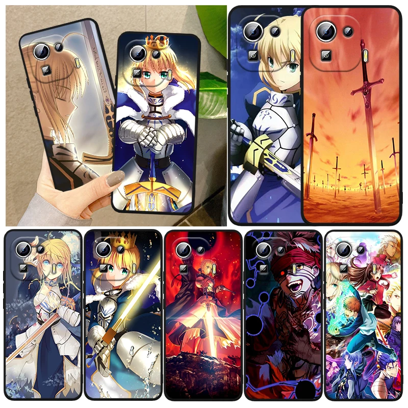 

Anime fate stay night saber Cover For Xiaomi Mi 13 Pro Lite 12X 12 11 11T 11i 10T 10 Pro Lite Ultra 5G Black Phone Case