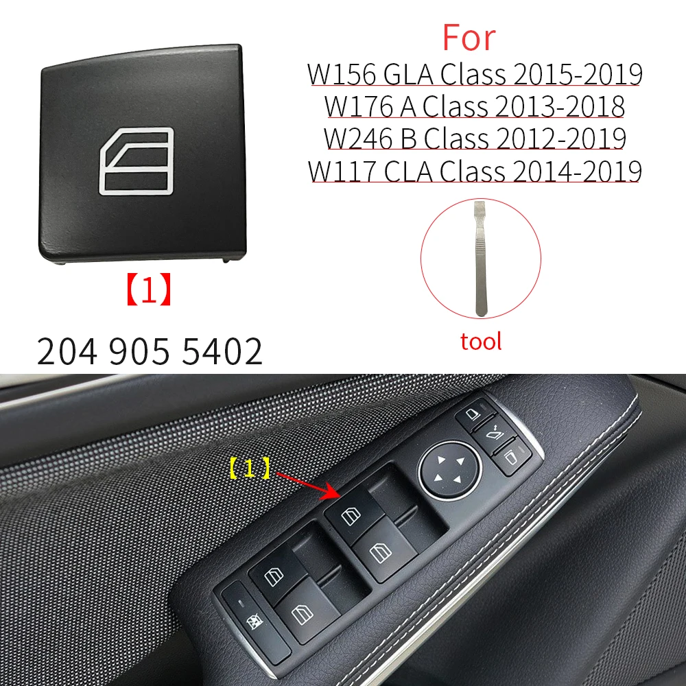 

Для Benz A B CLA GLA Class, кнопка переключения стеклоподъемника автомобиля, крышка для Mercedes W246 W176 W117 W156 A180 B200 CLA220 GLA260