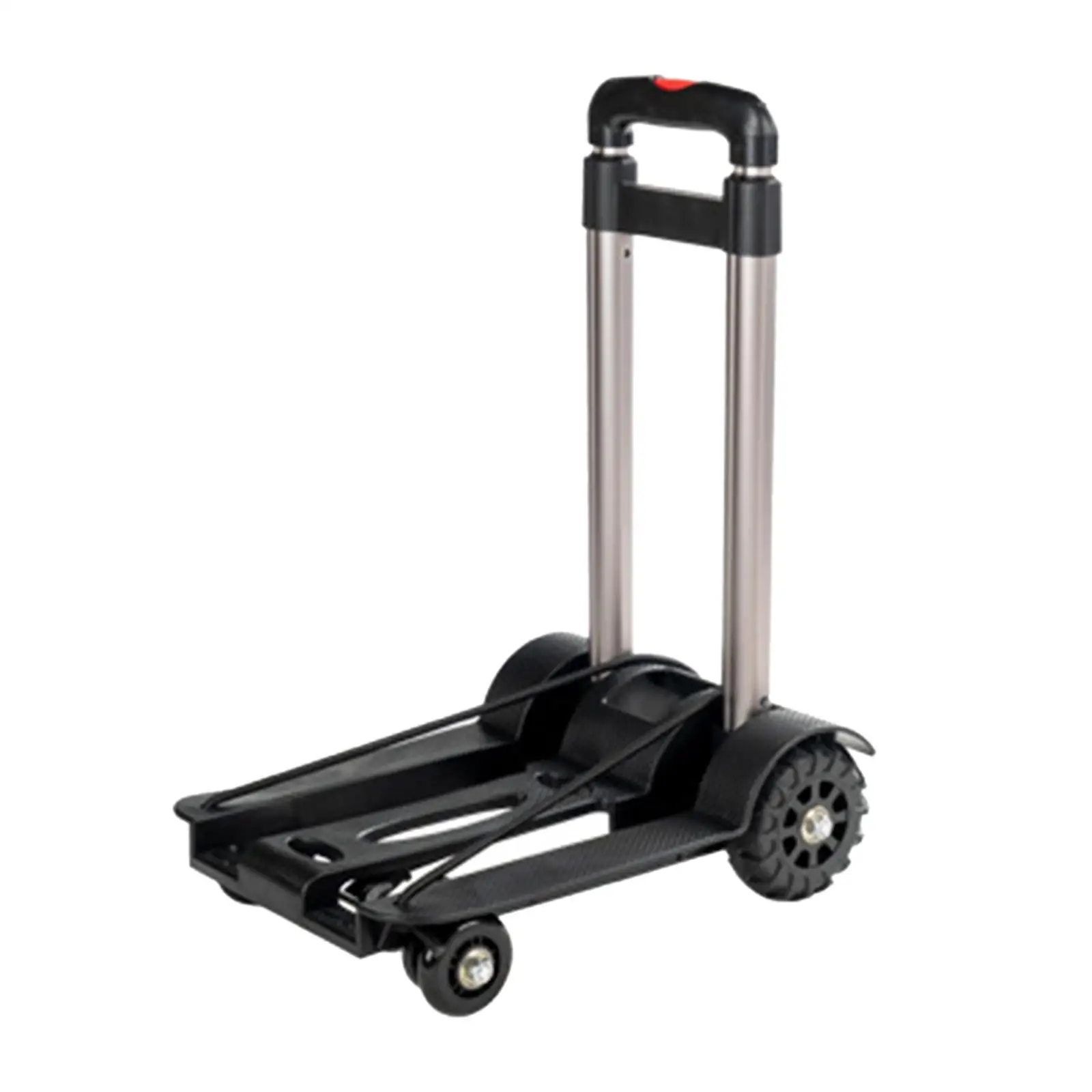 Folding Hand Truck Utility Cart with 2 Rubber Wheels with Telescopic Handle Portable Moving Luggage Cart for Travel Household