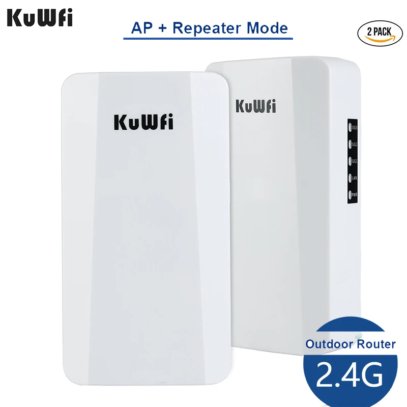 KuWFi Wifi yönlendirici 300Mbps açık kablosuz köprü 2.4G AP 1KM uzun menzilli Wifi tekrarlayıcı genişletici ile 1*10/00M LAN portu 1 adet/2 adet