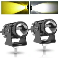 2pcs motorcycle led headlight projector lens dual color hi lo beam spotlight auxiliary lamp fog light for car trucks suv utv atv