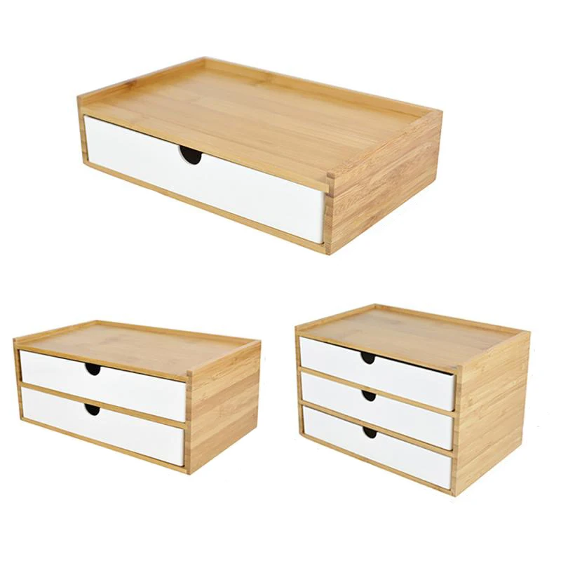 

Storage Box Hotel Cosmetic Layer 1-3 Headset Stationery Sundries Box Drawers Bamboo Home Storage Jewelry Office Storage