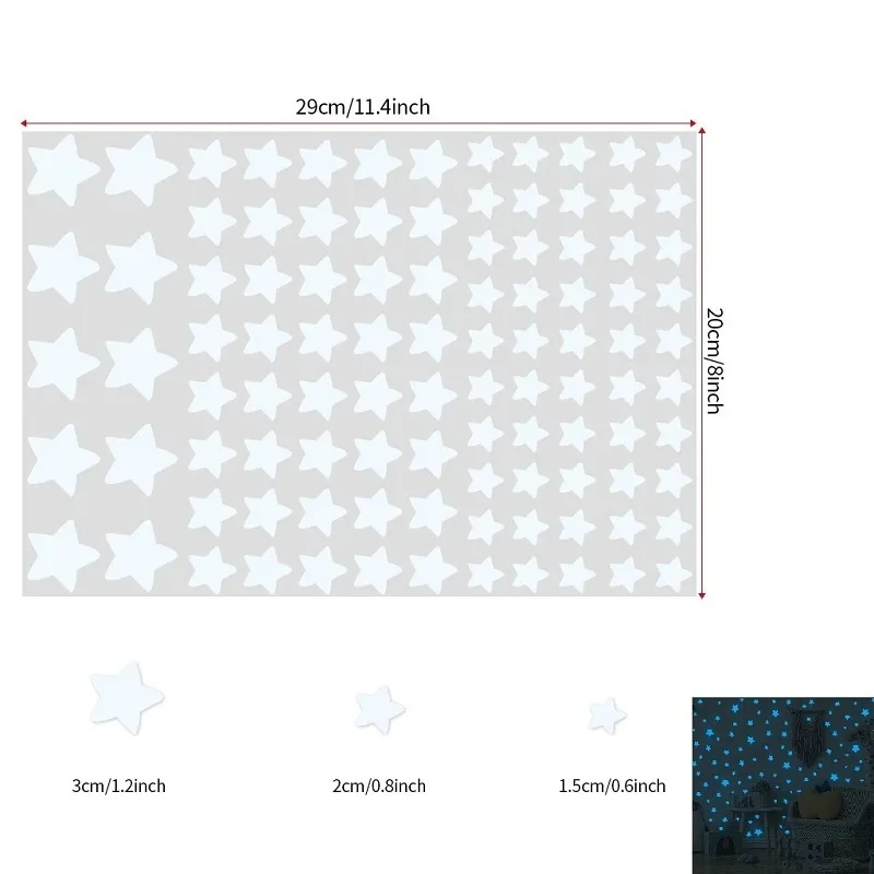 

Светящиеся звезды наклейки 100 шт