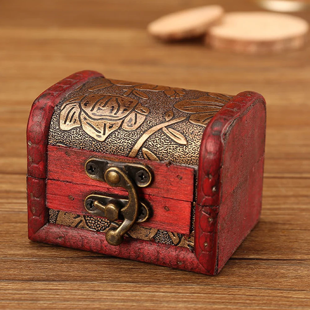 

Composite Wood Antique Wooden Box 8*6*6cm Torage Box Gift Cards Collection Boxes Jewelry Treasure Chest Case Ornaments