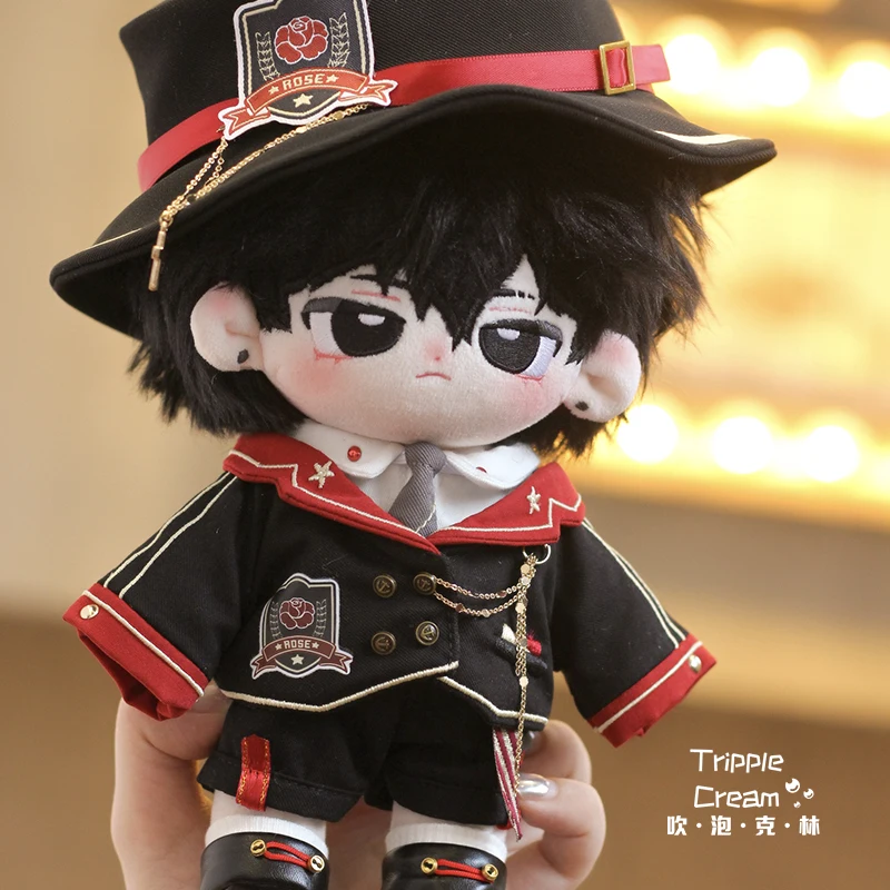 

Gorgeous Retro Gentleman Dark Rose Re Black Uniforms Costume For 20cm Plush Doll Dress Up Clothes Cosplay Handsome Props
