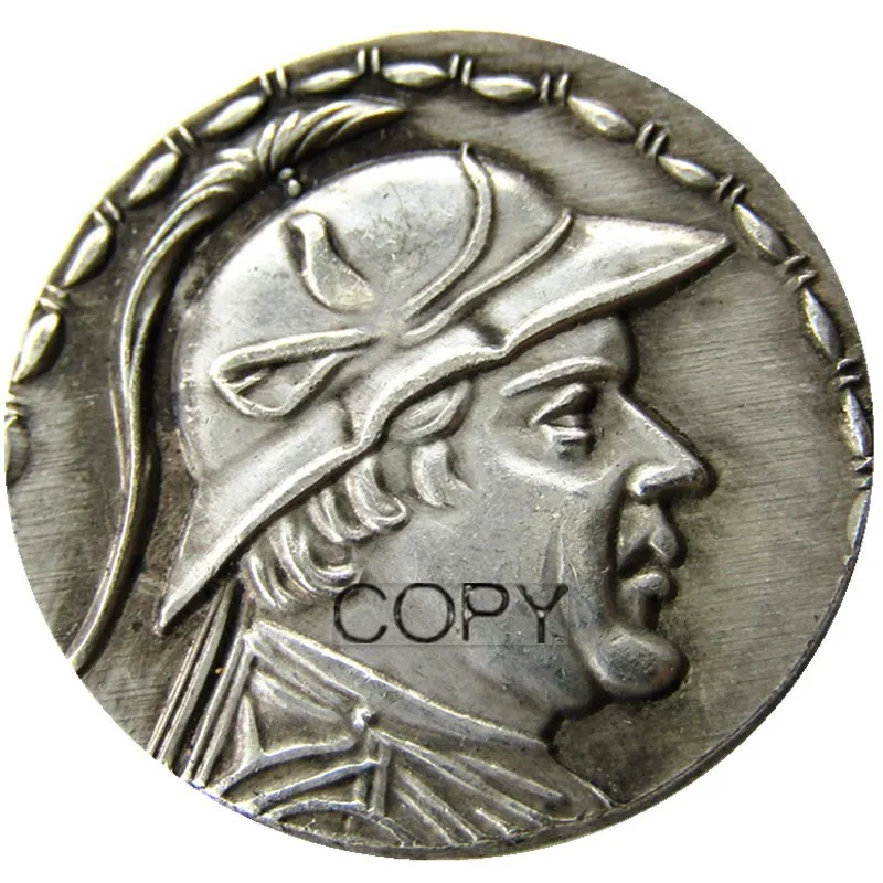 G(46)GRECO-BACTRIAN KINGDOM. Eucratides I the Great (ca. 170-145 BC). Посеребренная копировальная монета