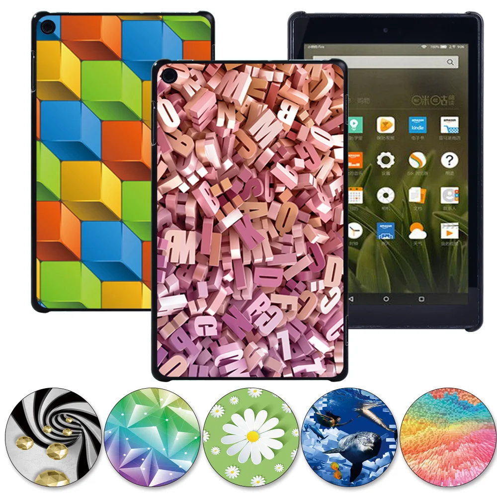 

New Printing Series Tablet Case for Fire HD 8 10th 2020/8 Plus/HD 10 11th 2021/10 Plus/Fire 7/ HD 8/HD 10 Alexa Slim Back Cover