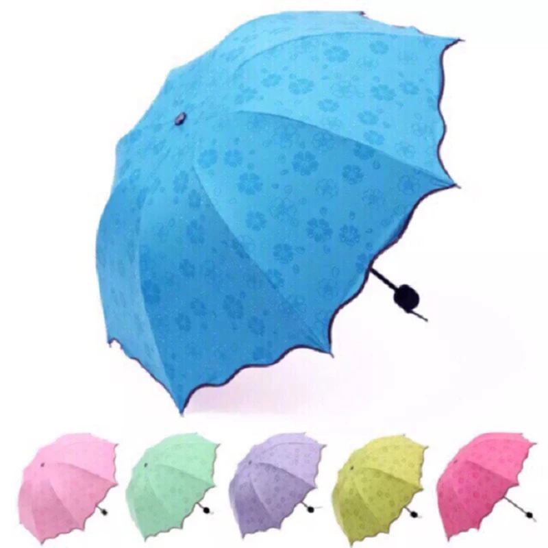 

Portable Mini Water Encounter Flowering Sunny Umbrella Lady UV Protection Solid Color Sun Umbrella Windproof Travel Umbrella