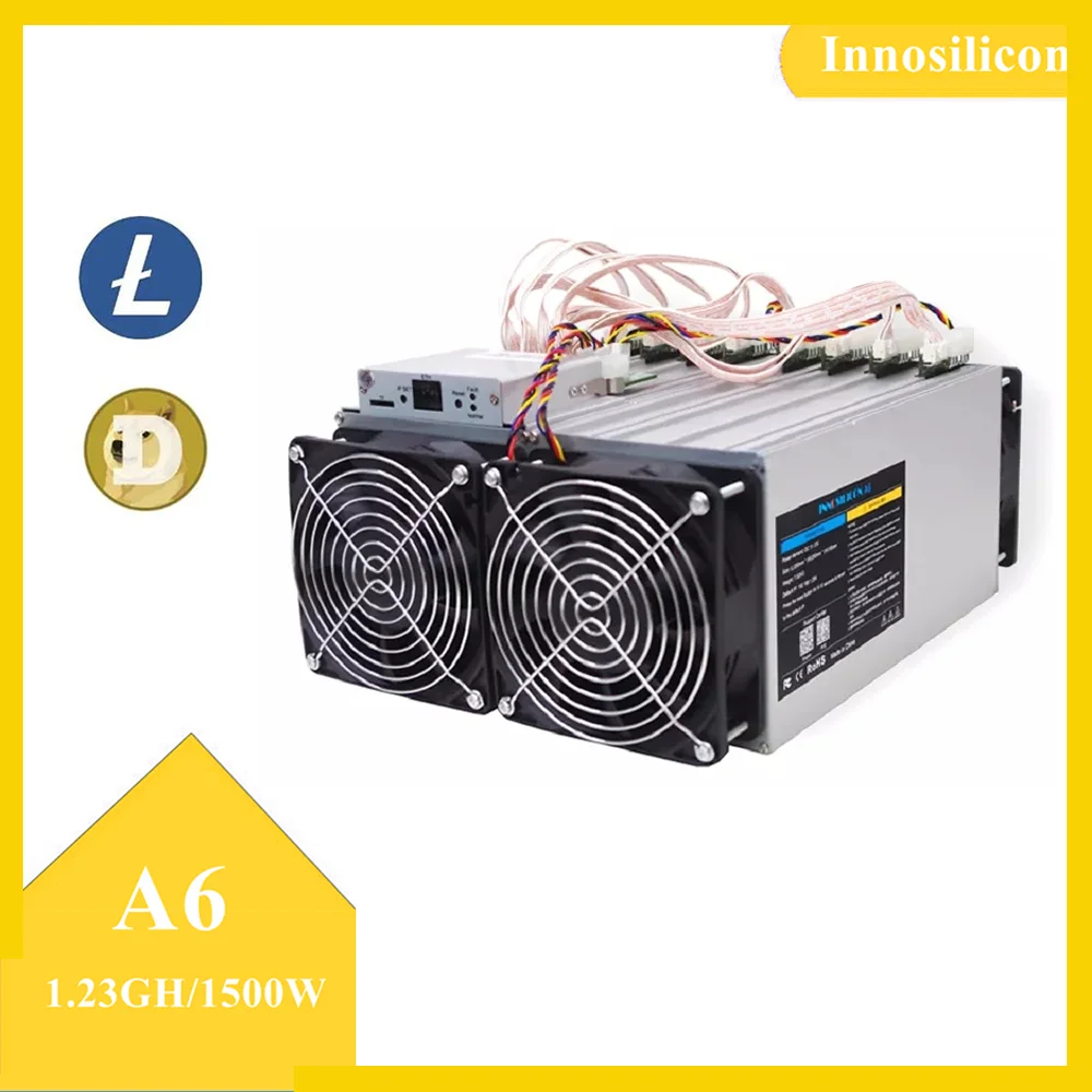 

Used Dogecoin Miner Innosilicon A6 1.23Gh/s for Mining LTC Coin With 1500W PSU Included