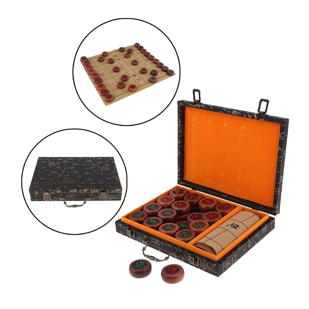 Китайские шахматы из палисандра деревянная настольная игра Xiangqi игровые фигуры