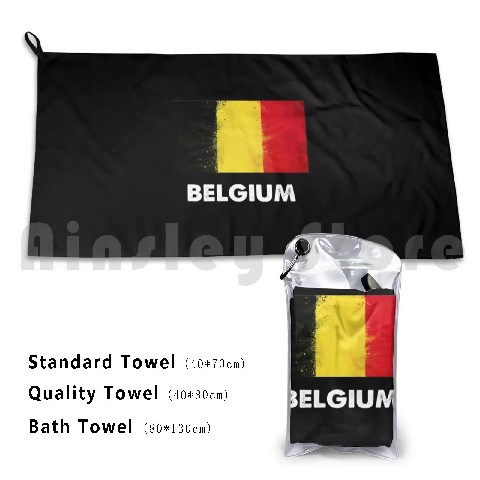 

Belgium Flag Design | Belgian Design Custom Towel Bath Towel Belgium Belgian Country Flag