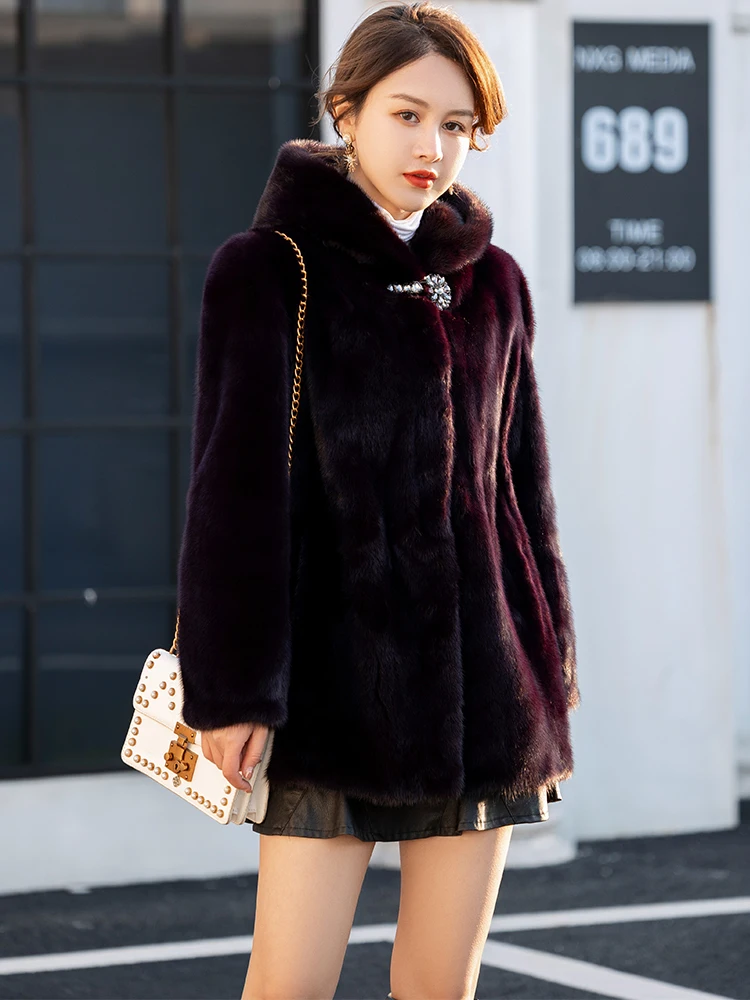 Women real mink coats female mink fur coat genuine long fur coat ladies winter clothes oversize 6xl 5xl 7xl Imitation fur coats