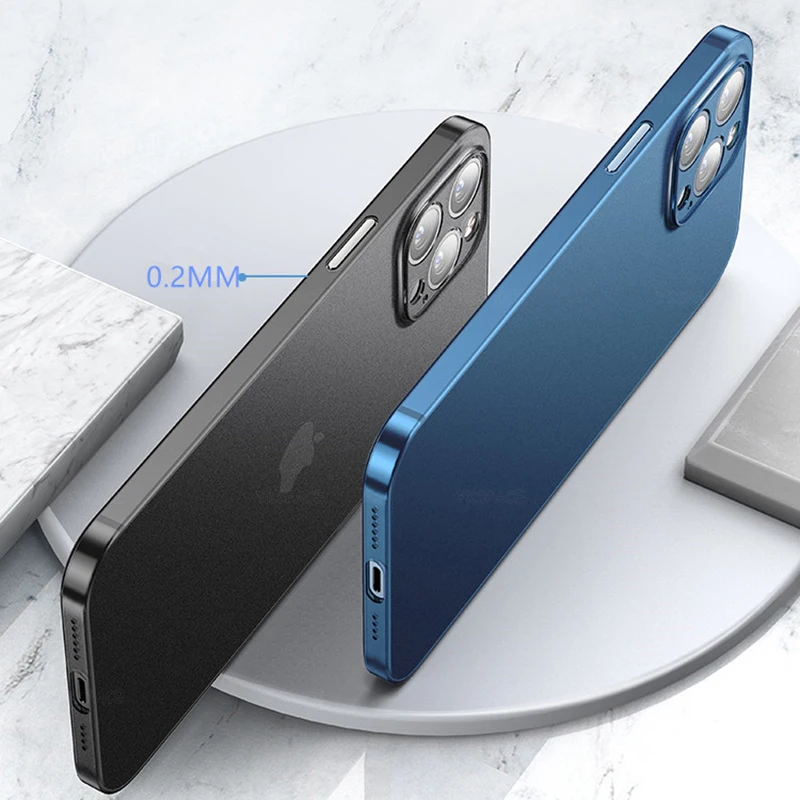 Colorful 0.3mm Ultra Thin Matte Case For iPhone 14 13 12 mini 11 XR X XS Pro Max 6S 7 8 SE Translucent Hard Frosted Phone Cover