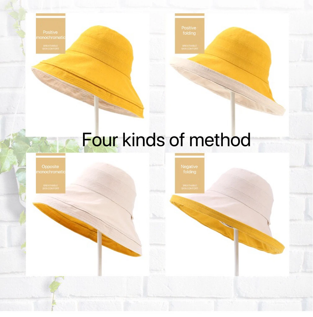 Доступно 4 цвета льняная двухсторонняя большая шляпа Sunshad для рыбаков женщин от