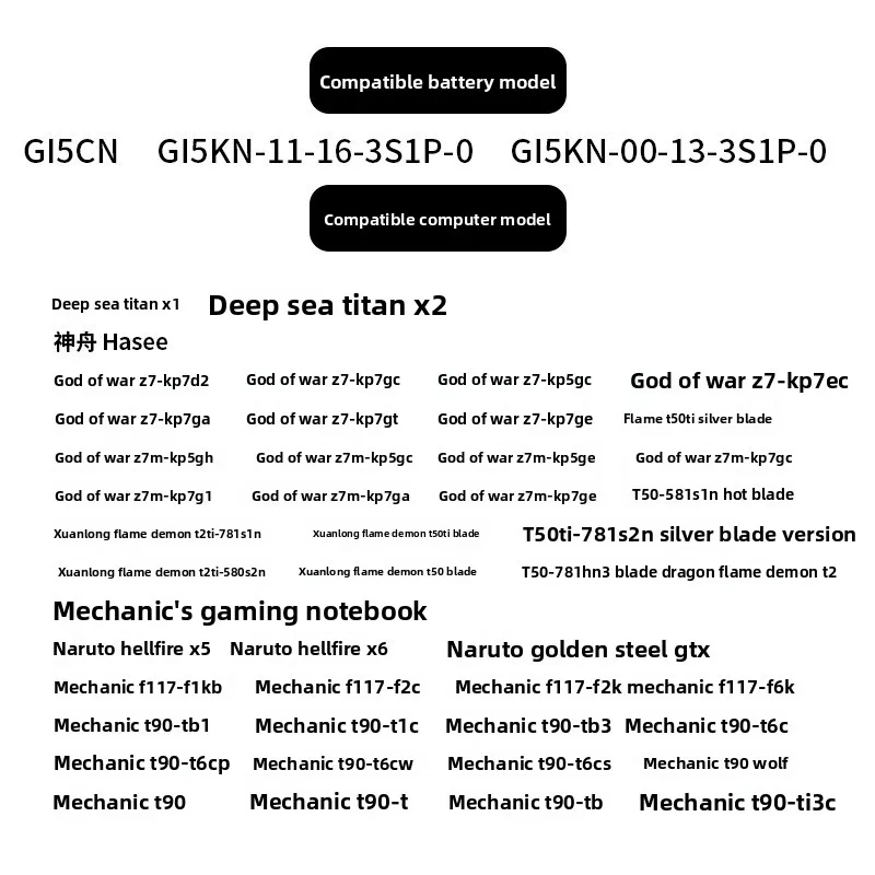 Фото Аккумулятор для ноутбука 11.4V 4000mAh, совместимый с MECHREVO GI5KN, Hasee Z7-KP7GT, Z7M-KP7GC, Hellfire X5, X6, с защитой от перегрузок, стабильный. №4