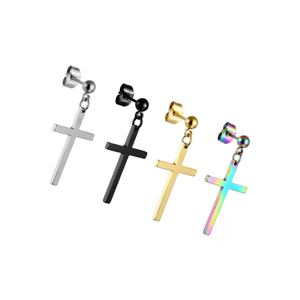 Модные женские и мужские кулоны в стиле панк с крестиком висячие серьги-подвески