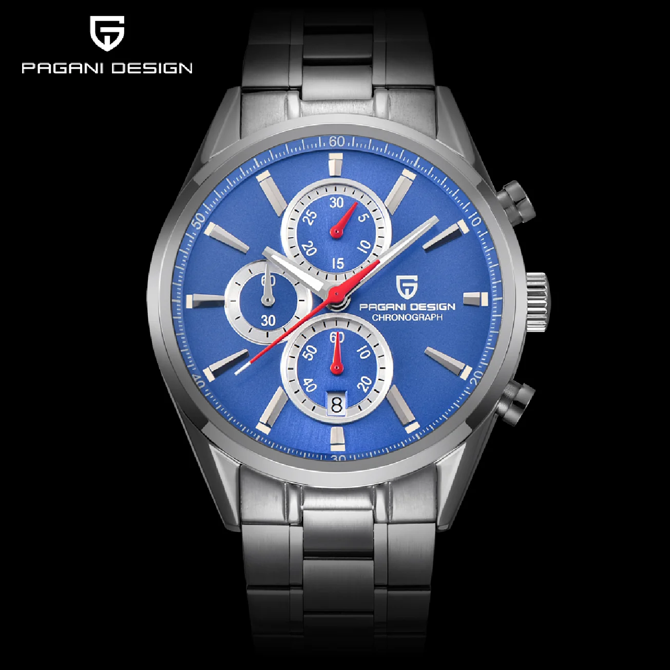 

PAGANI DESIGN Men Fashion Blue Dial Chronograph Quartz Watch Men Sport Business Watches Stainless Steel Luxyry watches saat