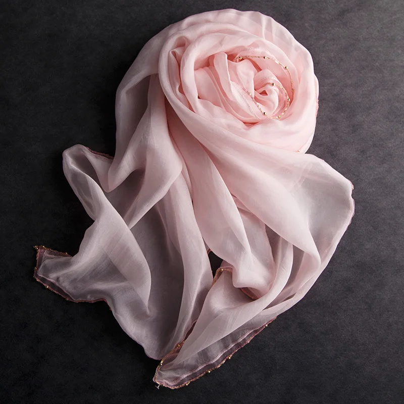 

Весенне-летний женский шарф из шелка тутового шелкопряда GRAY22