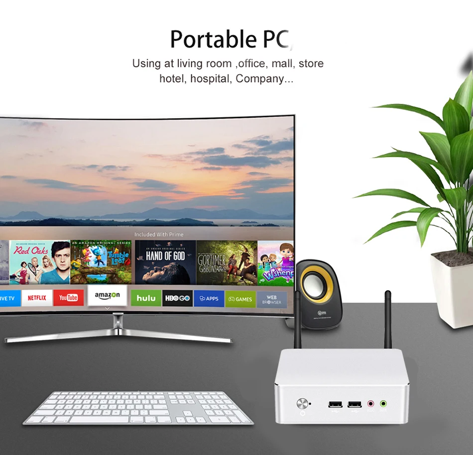 Мини-ПК XCY HTPC Windows 10 pro Linux Wifi Ultra Intel Celeron 3205U настольный компьютер недорогой мини-ПК