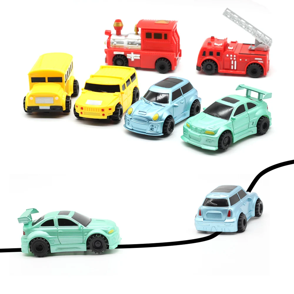 

Миниатюрная Волшебная линия индукционных рельсов детский подарок игрушечный грузовик Танк/инженерный автомобиль/пожарный автомобиль