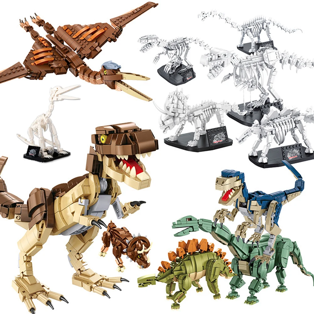 

Jurassic World Park Indominus Rex Dinosaur Fossil Skeleton Building Blocks Model Bricks Assemble Kid Toys Gift Tyrannosaurus Rex