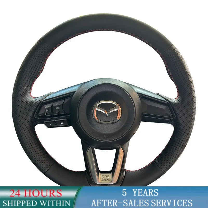 

Индивидуальные автомобильные крышки рулевого колеса нескользящие кожаные автоаксессуары Mazda 3 Axela 2017-2018 Mazda 6 Atenza CX-3 CX-5 CX-9