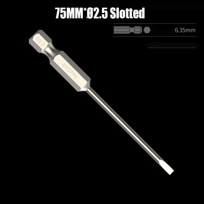 

50/75/100/150 мм Ø 2-Ø 6 шлицевая отвертка с твердой магнитной головкой сверло высокой твердости S2 отвертка из легированной стали