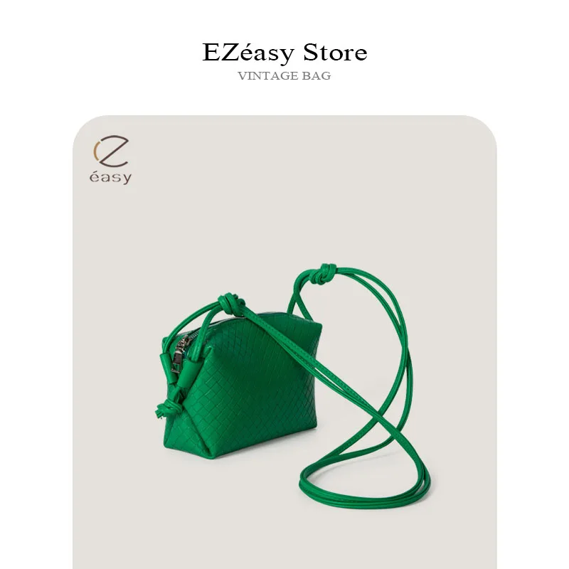 

EZeasy Light Luxury Niche Designer Bags for Women Woven Soft Shoulder Crossbody Small Pillow Bag Handbag Female Bag Solid Color