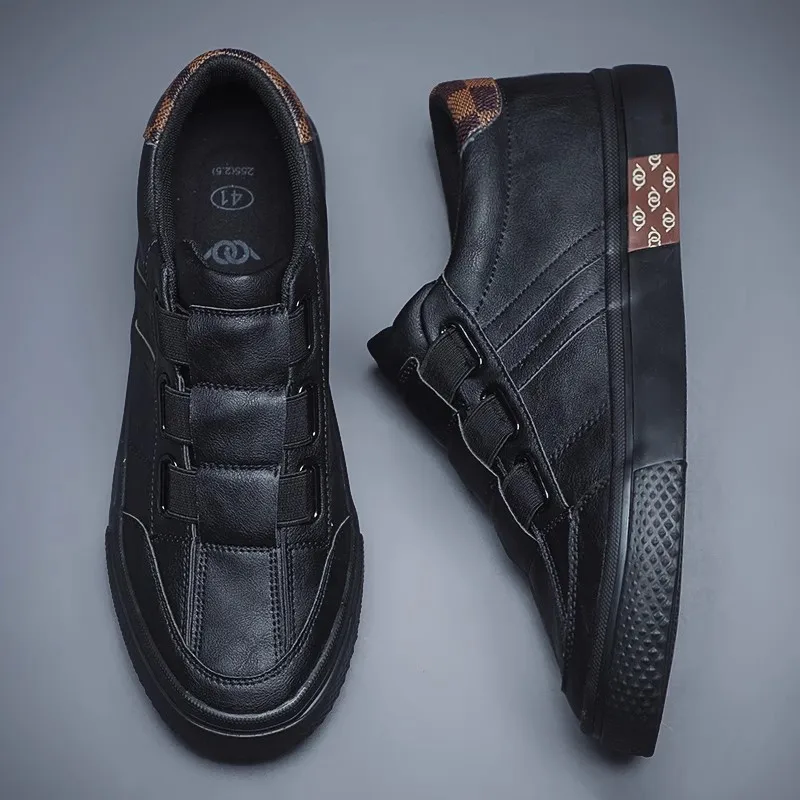 

Elastic Band Men Print Vulcanize Loafers British Style Casual Sneakers Spring Autumn Breathable Designer Sewing Shoes BD23089