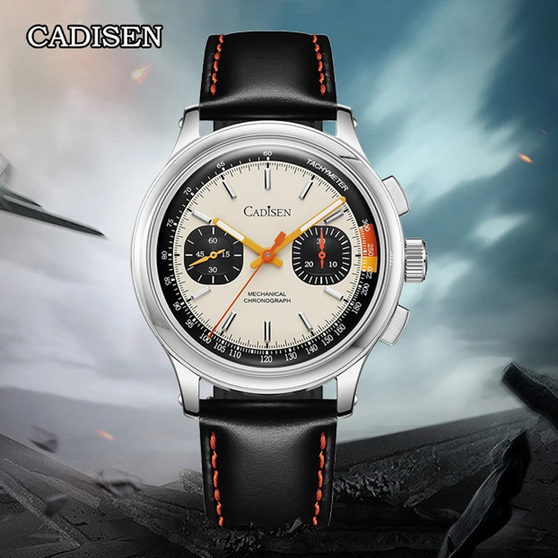 

CADISEN Watch For Men Chronograph Mechanical Wristwatches Seagull ST1900 Pilot Men Watches AR Sapphire Crystal Reloj Hombre 2023