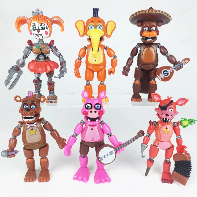 Аниме Fnaf пицца ресторан/серия безопасности игрушки модель Kawaii в сборе медведь