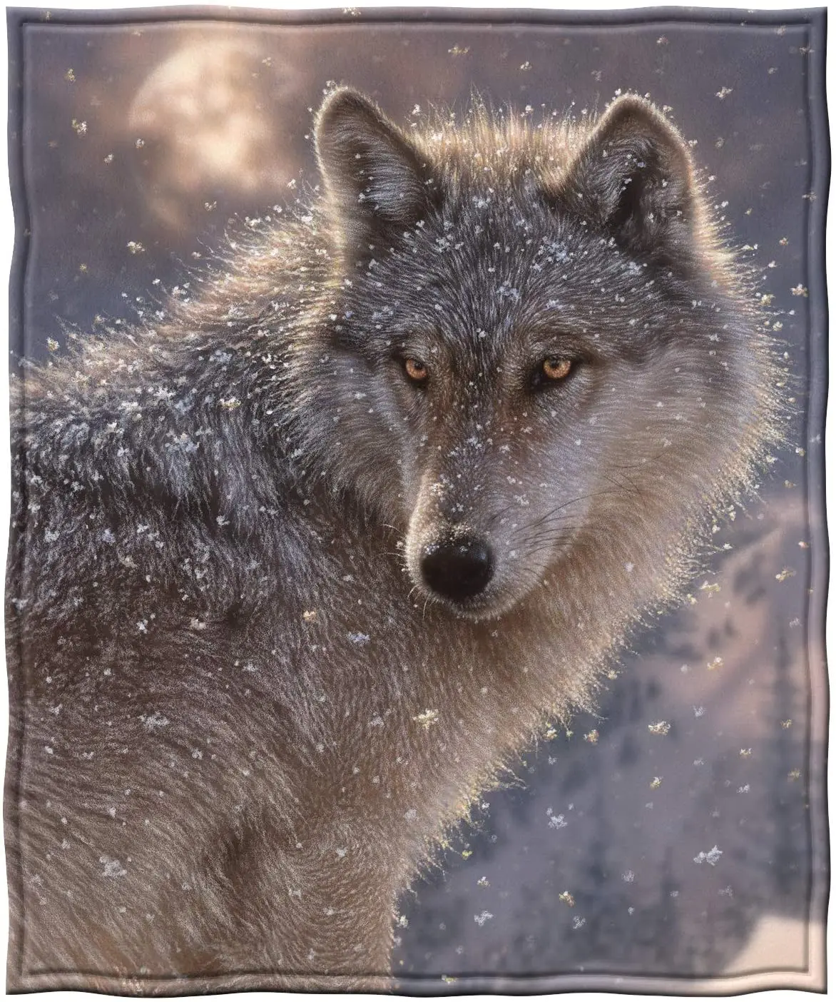 

Lone Wolf Super Soft Full/Queen Size Plush Fleece Blanket, 75" x 90"