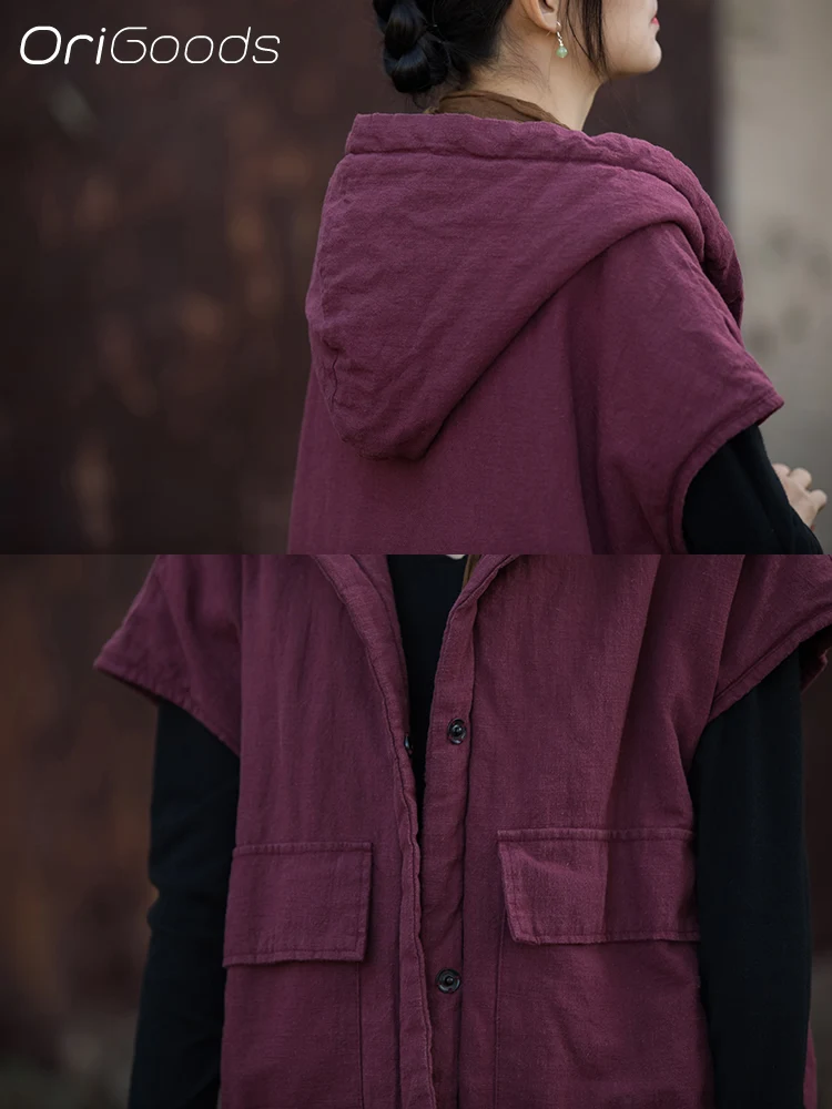 Женский зимний жилет в китайском стиле без рукавов