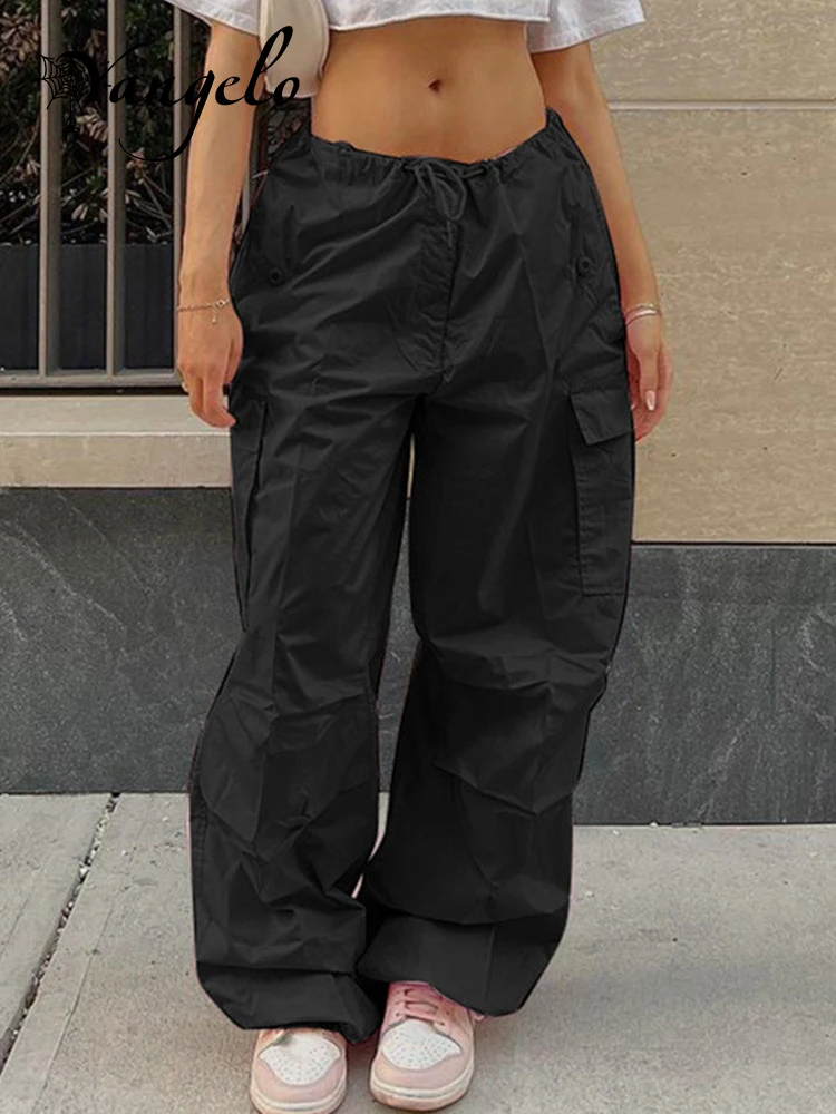 

Женские брюки с широкими штанинами Yangelo Street, прямые брюки с высокой талией в стиле Харадзюку, базовое издание, Y2K, на лето
