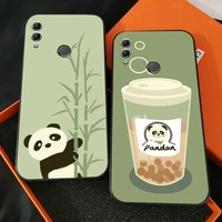 cartoon cute panda bear phone case for huawei honor 7a 7x 8 8x 8c 9 v9 9a 9x 9 lite 9x lite funda liquid silicon coque