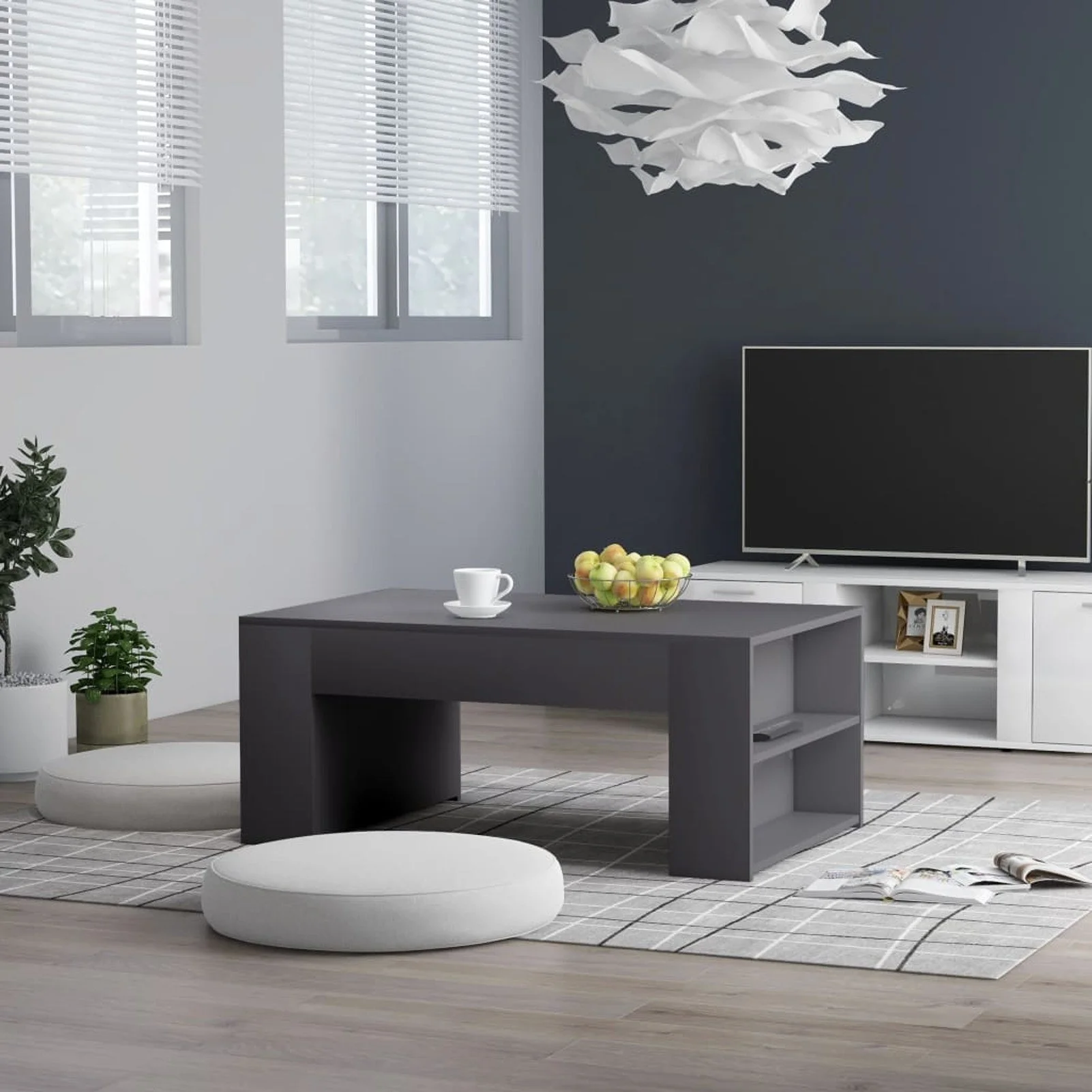 

Coffee Table Gray 39.4"x23.6"x16.5" Chipboard