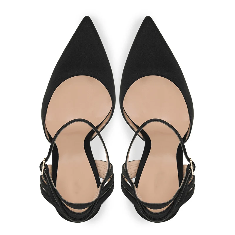 2022 New Spring Women Stiletto High Heel Pumps Ankle Strap Sandals Bridal Evening Party Fashion Lady Pointed Toe Shoes 4-CHC-26