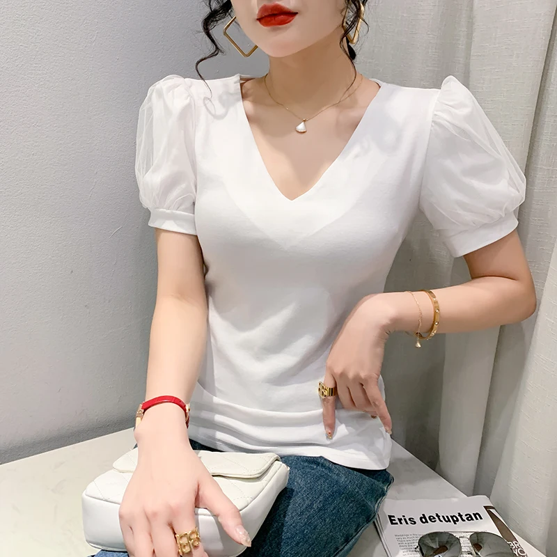 

2023 spring summer new fashion casual woman t-shirt lady beautiful nice women Tops female Cheap wholesale dropshipping Py9397