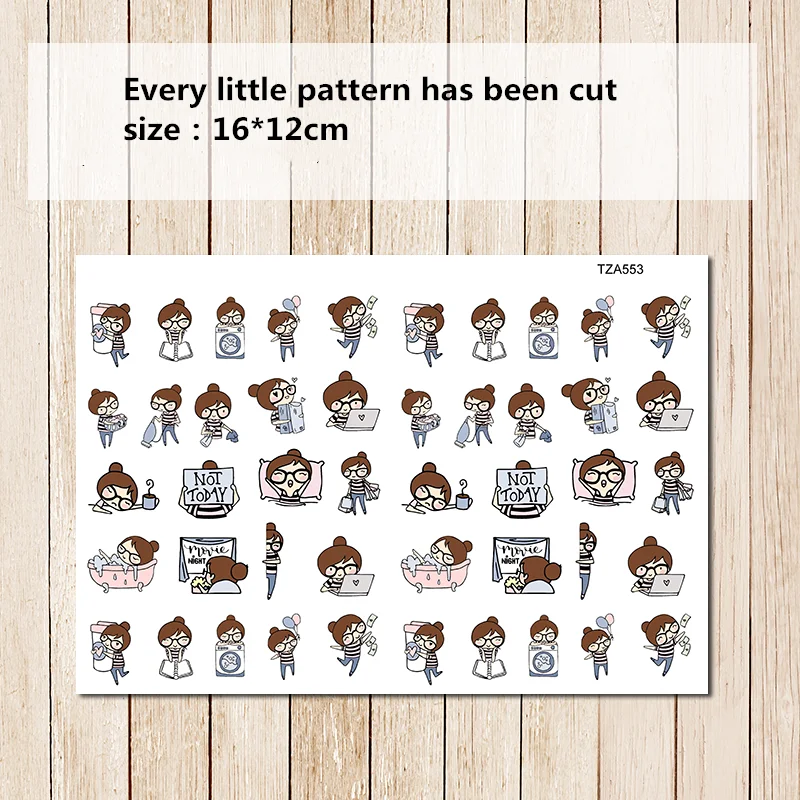

1pc Kawaii Eye Girl's Daily Life Character Stationery Stickers DIY Scrapbooking album Stickers School office supplies