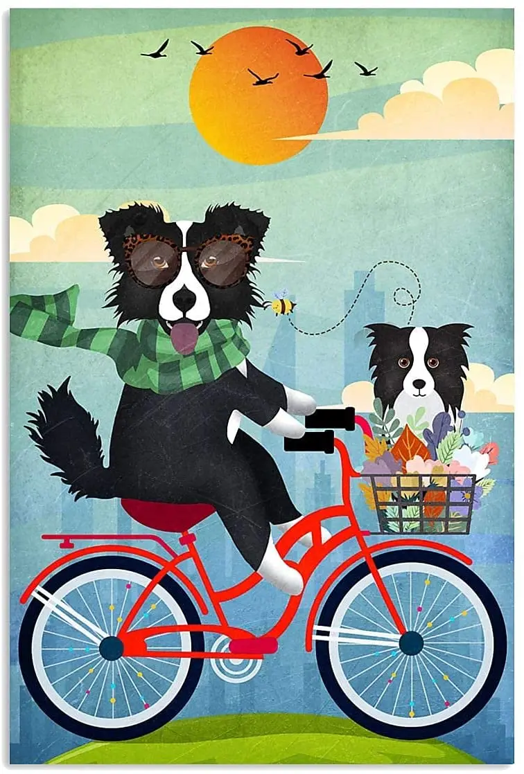 

Cutespree забавные собаки ездят на велосипеде металлические жестяные знаки, мотивационные, значимые настенные художественные принты, декор для...
