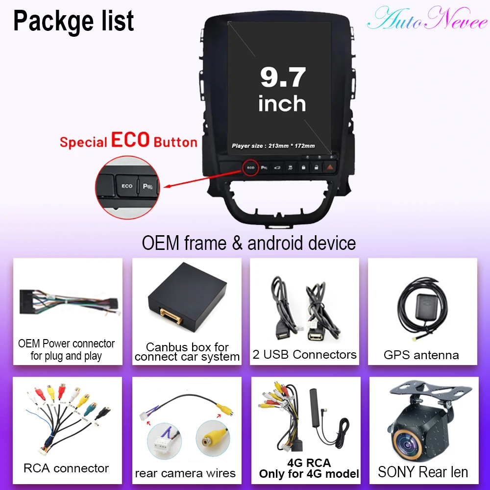 Carplay вертикальный беспроводной Android Auto для Opel Astra J 2009-2015 автомобильный