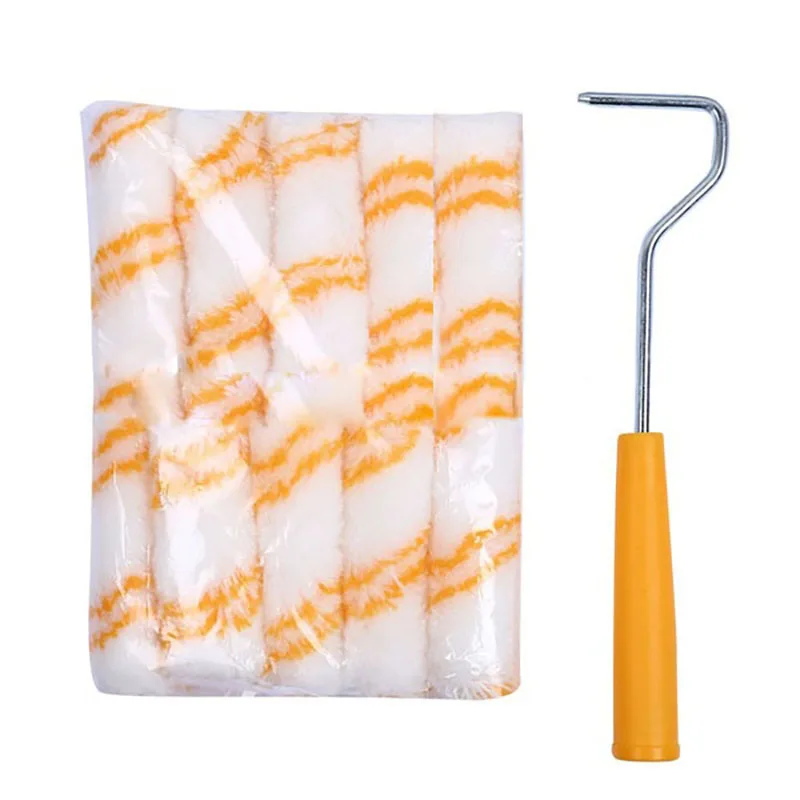 

1 Set Of 4 Inch Wall Paint Roller Set Replacement Roller Cover Home Decoration Paint Brush Set With Roller Brush